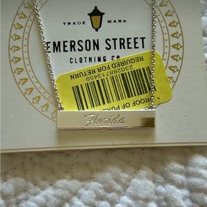 Silver Florida Bar Necklace